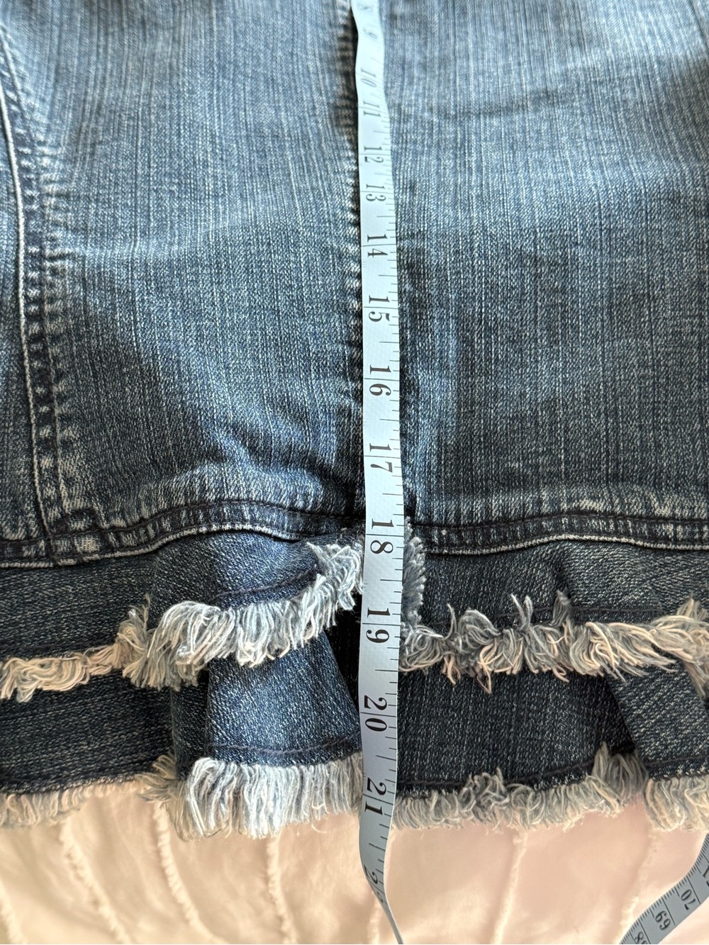 Laundry by Shelli Segal Y2K Denim Ruffle Jacket Size 10 - Picture 16 of 16